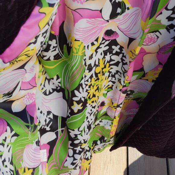 Velour Plush Quilted Purple Jacket Vintage Korea Lined Size S-M - Picture 5 of 6